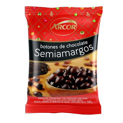 BOTONES ARCOR CHOC SEMIAMARGO 100GR