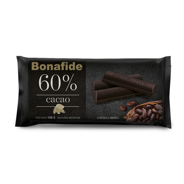 CHOCOLATE BONAFIDE CACAO 60% 100GR